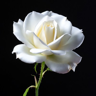 White Rose on Black Background