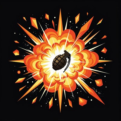 Exploding Grenade Illustration