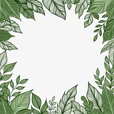 Green Leaf Frame Border
