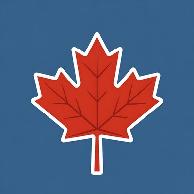 Red Maple Leaf Sticker