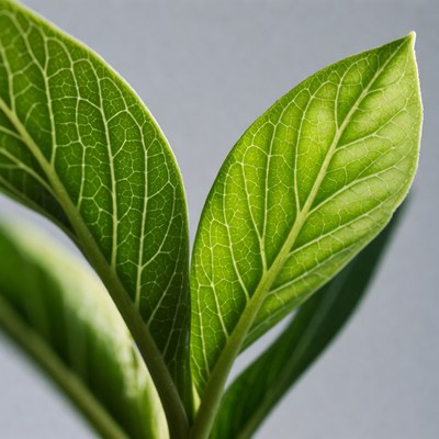 Closeup of vibrant green leaves