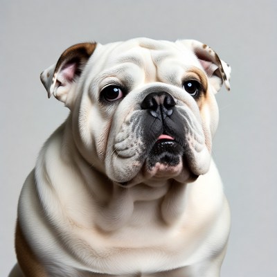 English Bulldog on white background