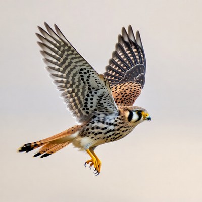 Kestrel Flying with Wings Spread