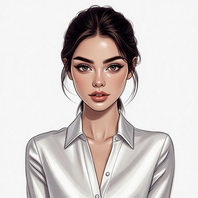 Beautiful woman in white shirt