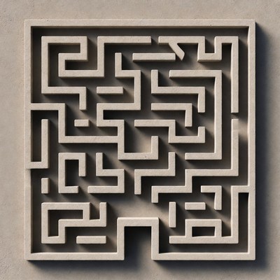 3D Stone Maze Labyrinth