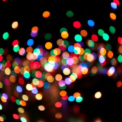 Colorful Bokeh Lights on Black Background