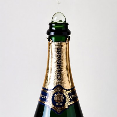 Champagne Bottle Dripping Drop