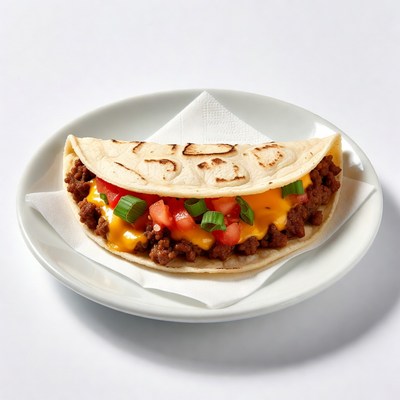 Beef taco with cheese and veggies