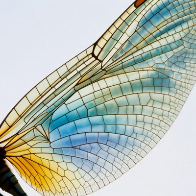 Colorful Dragonfly Wing Closeup