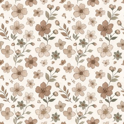 Beige Floral Pattern Illustration