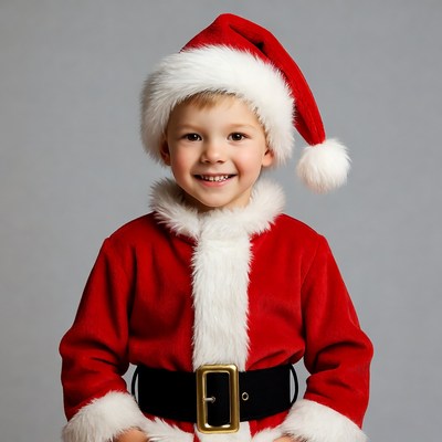 Boy in Santa Claus costume