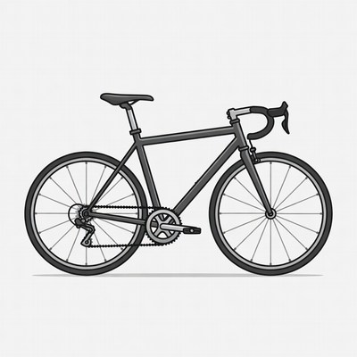 Gray road bike illustration