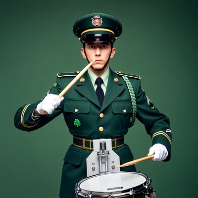 Soldier playing snare drum