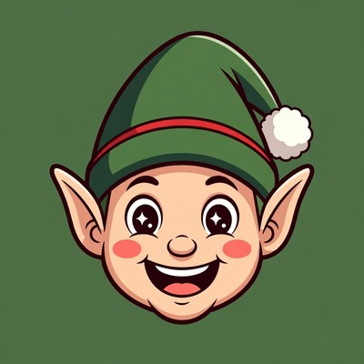 Smiling Cartoon Christmas Elf