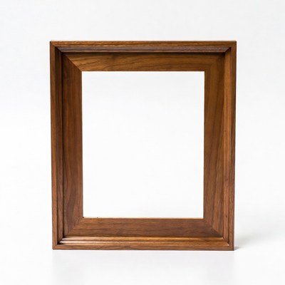 Empty Walnut Wood Picture Frame