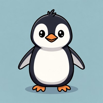 Cute cartoon penguin illustration