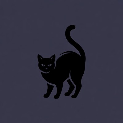 Black cat silhouette illustration