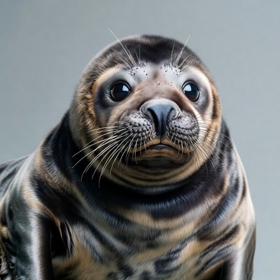 Cute baby seal close-up