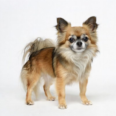 Chihuahua standing on white background