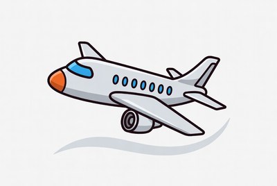 Cartoon Airplane Flying