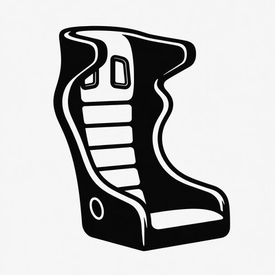 Black racing seat silhouette