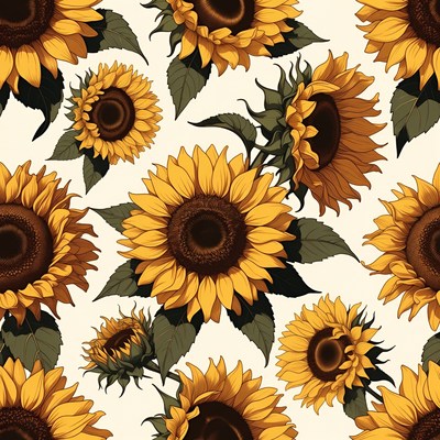 Sunflower Pattern Illustration
