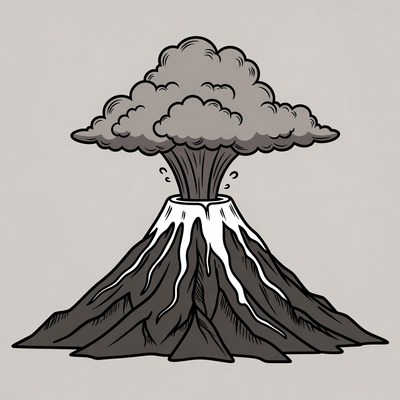 Erupting Volcano Illustration