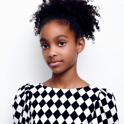 African-American girl with curly hair