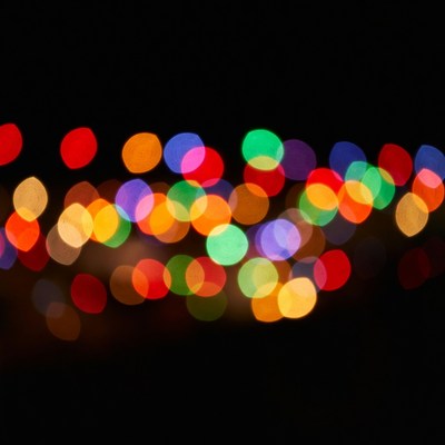Colorful Bokeh Lights on Black Background
