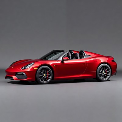 Red Porsche 718 Spyder sports car