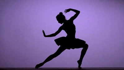 Ballerina silhouette in dynamic pose
