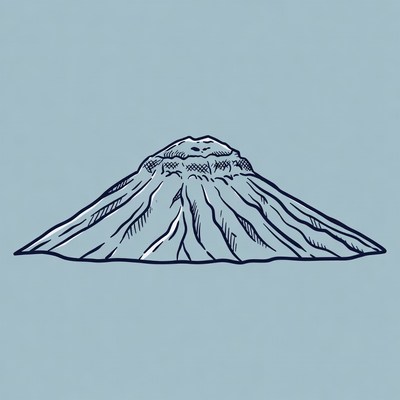 Mountain Illustration on Blue Background