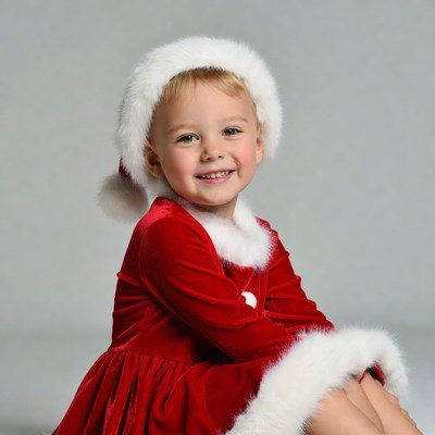 Blonde girl in Santa dress