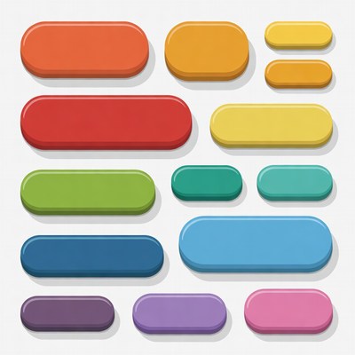 Colorful Oval Buttons Set