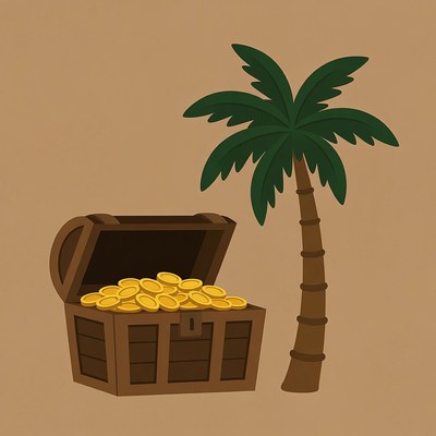 Treasure Chest and Palm Tree