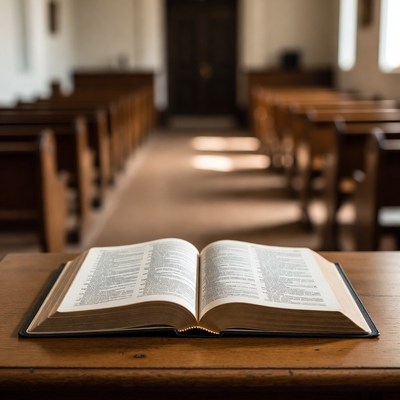 Open Bible on Church Altar
