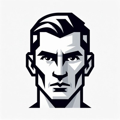 Bold black and white male face