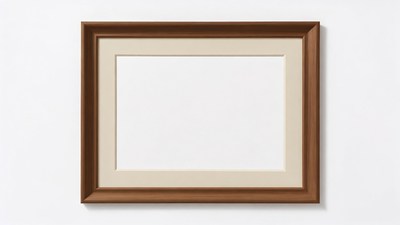 Empty Brown Wooden Picture Frame