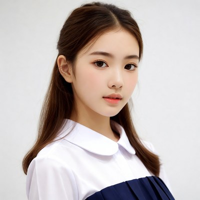 Asian girl in school uniform