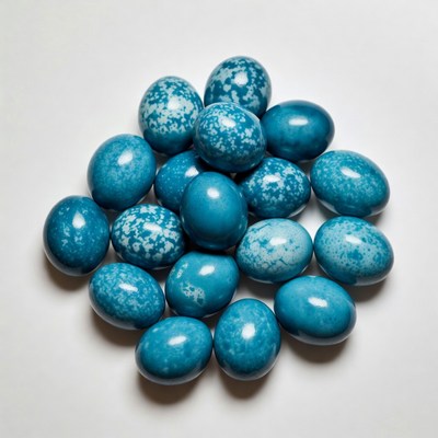 Cluster of Blue Speckled Eggs