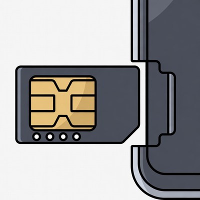 SIM Card Inserted in Phone Slot