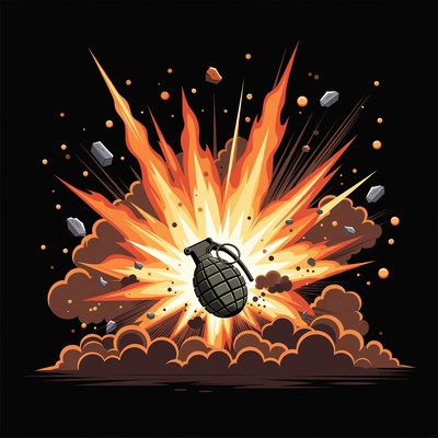 Exploding Grenade Illustration