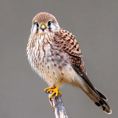 Common Kestrel Perched on Branch