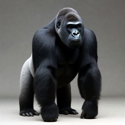 Silverback Gorilla Standing Pose
