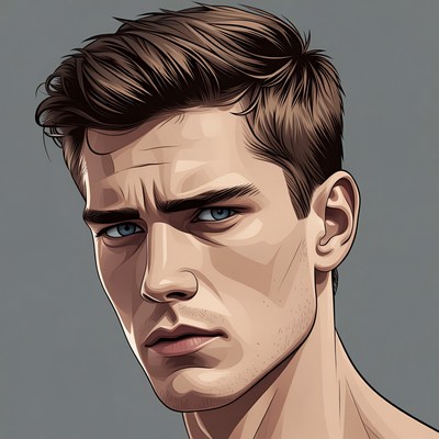 Handsome man with blue eyes