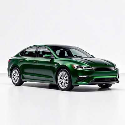 Green Mazda6 Sedan on White Background