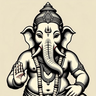 Ganesha Hindu God Illustration