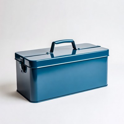 Blue metal tool box