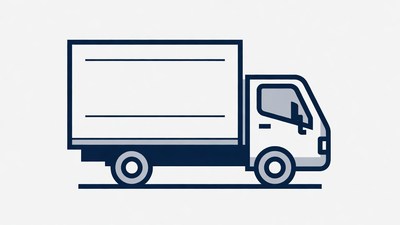 Blue Delivery Truck Illustration