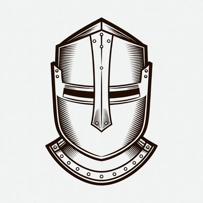 Medieval Knight Helmet Illustration